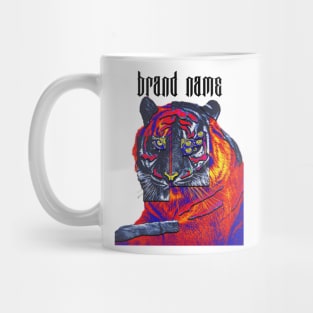 Tiger y2k colorblock abstract digital art Mug